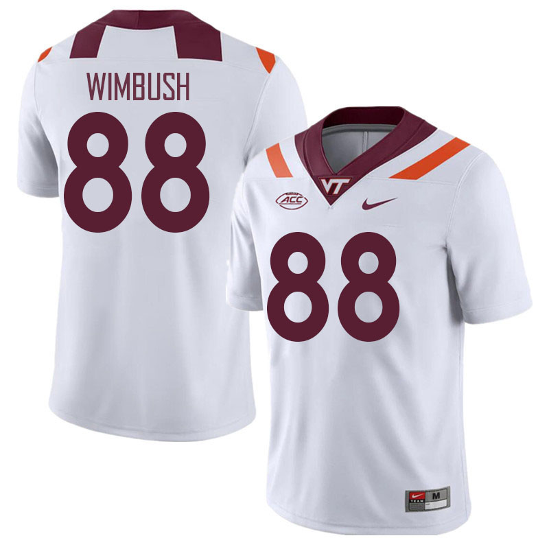 Men #88 Zeke Wimbush Virginia Tech Hokies College Football Jerseys Stitched Sale-White - Click Image to Close